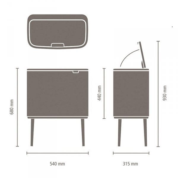 Kosz TOUCH BIN BO 3x11L Soft Grey