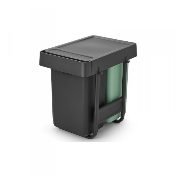 Kosz szafkowy Sort &amp; Go 2x15L Dark Grey &amp; Jade Green