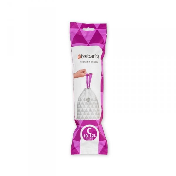 PerfectFit Bags - Worki na śmieci białe : rozmiar &quot;C&quot; 10-12l (20szt)