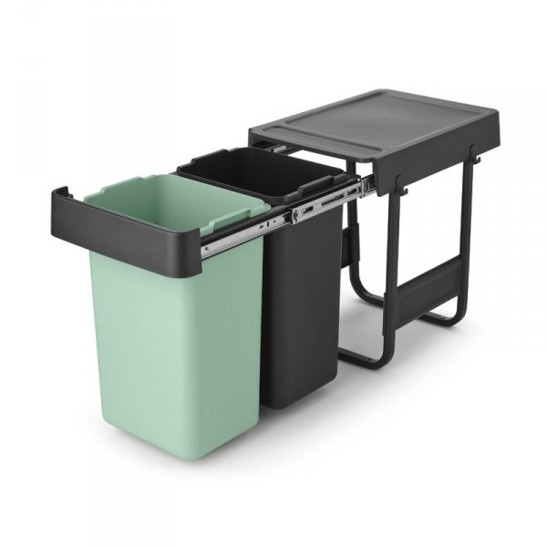 Kosz szafkowy Sort &amp; Go 2x15L Dark Grey &amp; Jade Green