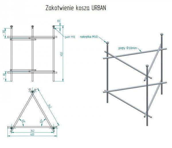 Kosz modułowy URBAN 76L