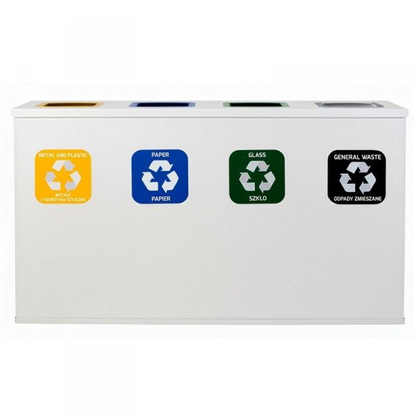 135E_E Stacja do segregacji EKO STATION 4 strumienie white&amp;white ( 4x60l )