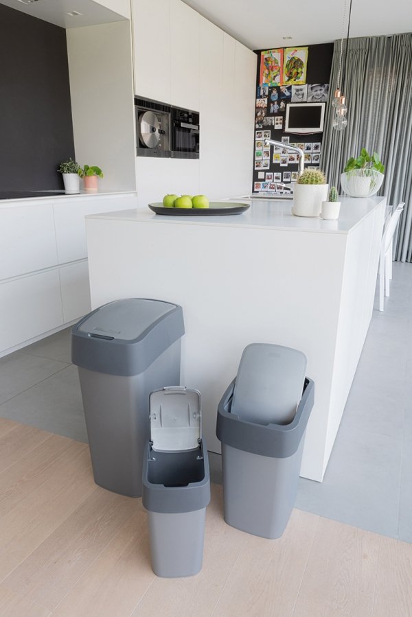 Kosz na śmieci Flip Bin 45L srebrny/grafit