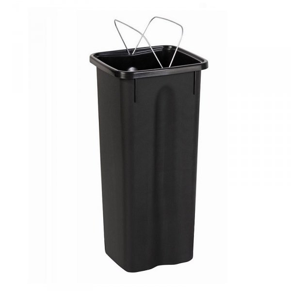 Kosz FLAP BIN 53L czarny / pokrywa niebieska / papier 