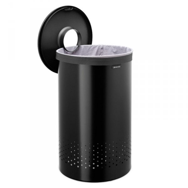 Kosz na bieliznę 60L Matt Black / Dark Grey Plastic Lid