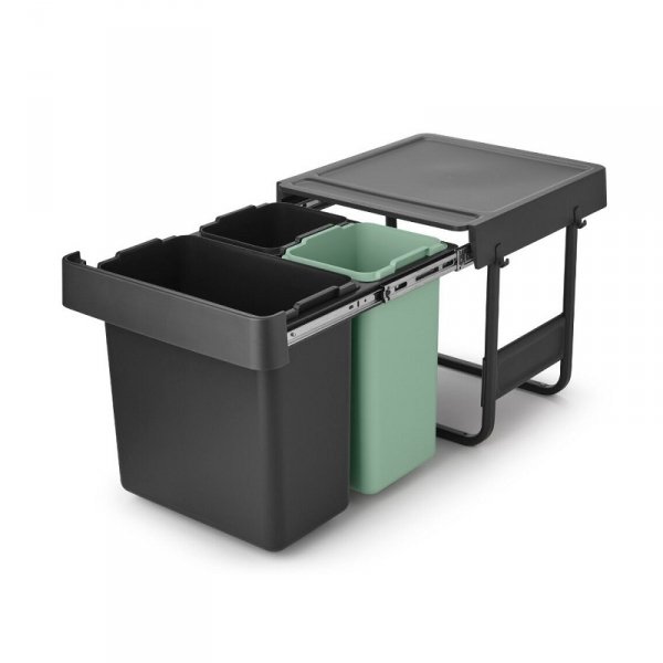 Kosz szafkowy Sort &amp; Go 2x10L + 20L Dark Grey &amp; Jade Green