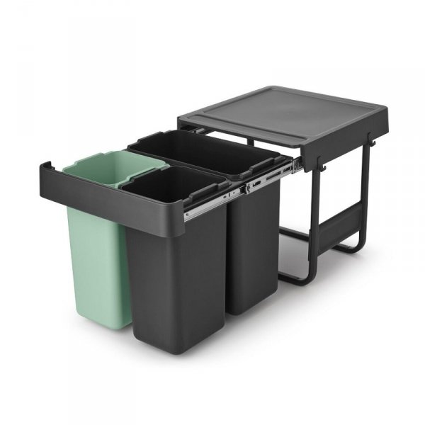 Kosz szafkowy Sort &amp; Go 2x10L + 20L Dark Grey &amp; Jade Green