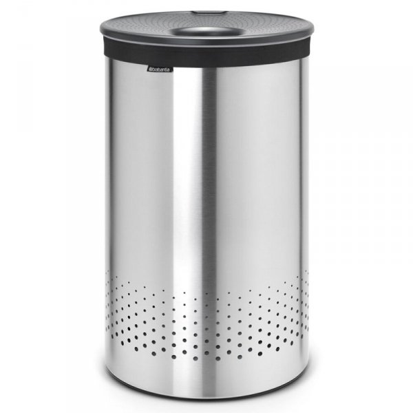 Kosz na bieliznę 60L Matt Steel / Dark Grey Plastic Lid