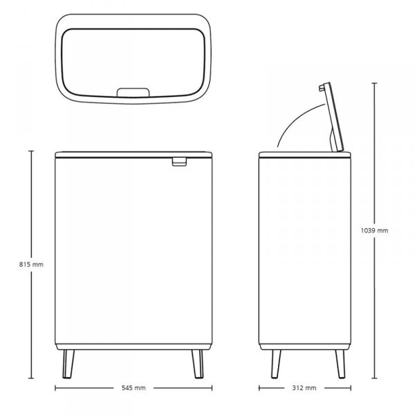 Kosz TOUCH BIN HI BO 2x30L White