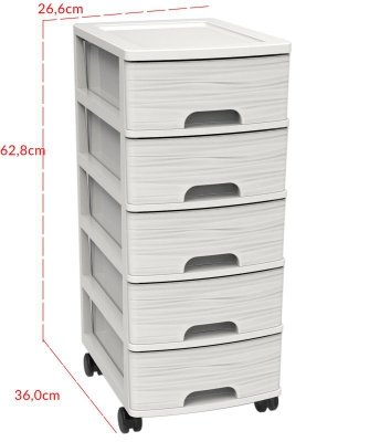 Szafka modułowa 5 szuflad A4 STYL kamień BIAŁA