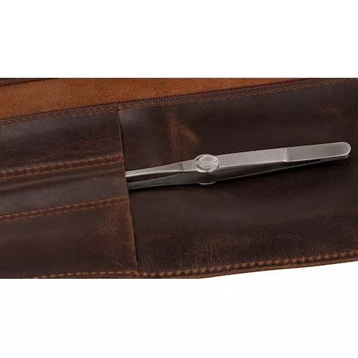 Forged Brązowe Skórzane Etui na Noże - Torba z Ręcznie Kutej Skóry