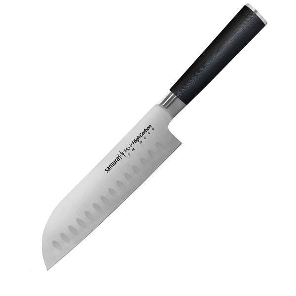 Samura MO-V Nóż Santoku Hollow Ground 180 mm – AUS-8, Rękojeść G10