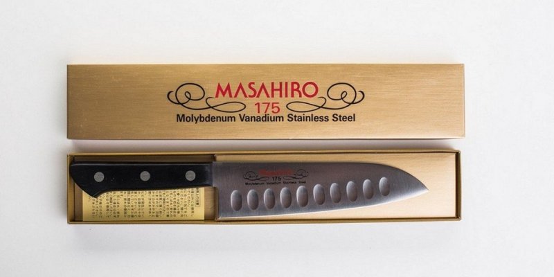 Nóż Masahiro Bwh Santoku Dimple 175mm [14079] uniwersalny