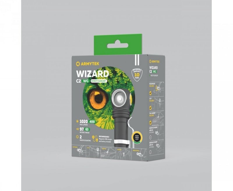Latarka Armytek Wizard C2 WG Magnet USB White
