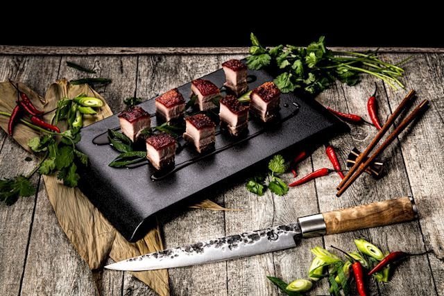 Nóż do mięsa Forged VG10 20cm - japońska stal, drewno korzeniowe