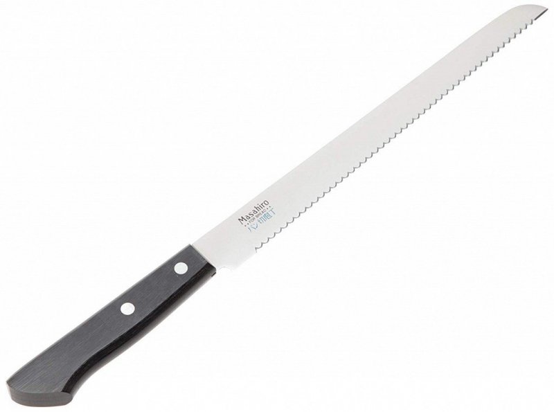 Nóż Masahiro BWH Bread 24 cm ząbkowany MBS-26 black pakkawood