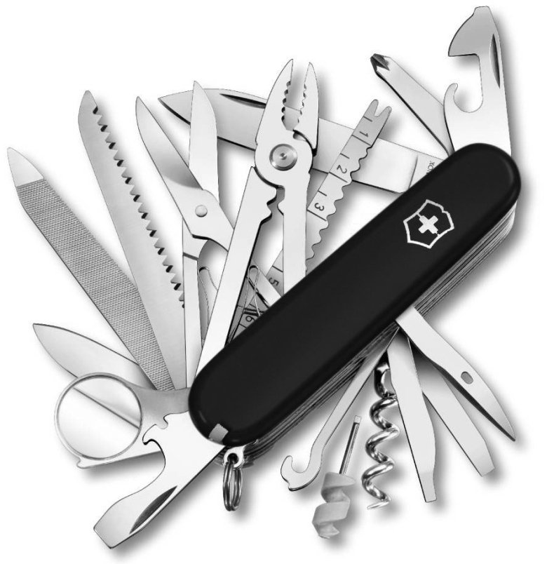 Victorinox SwissChamp - 33 funkcje, z nożyczkami i korkociągiem, do survivalu i codziennego użytku - 91 mm - Czarny