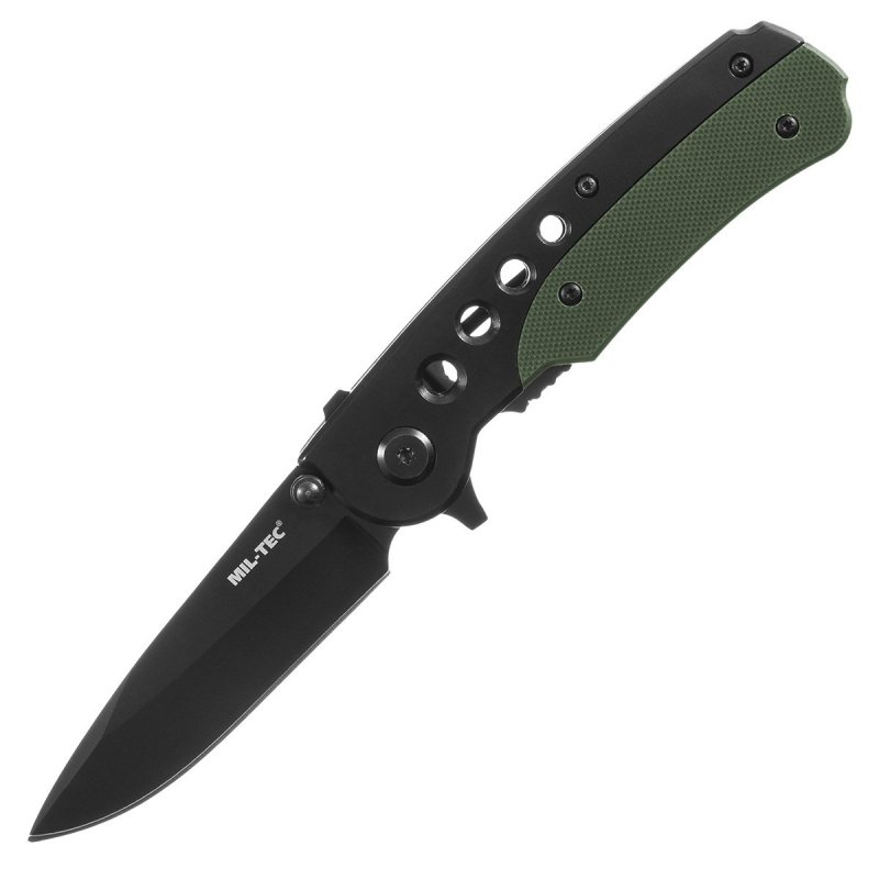 Nóż składany Mil-Tec One-Hand Black Olive (15305000)