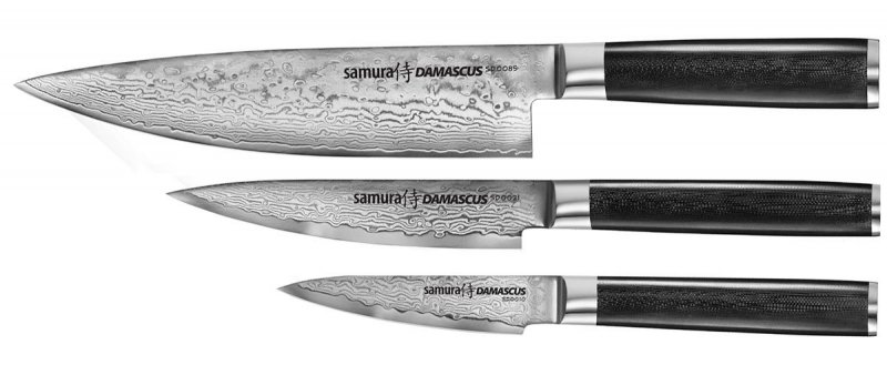 Samura Damascus Zestaw 3 Noży – VG10, Rękojeści G10, Premium Gift Box