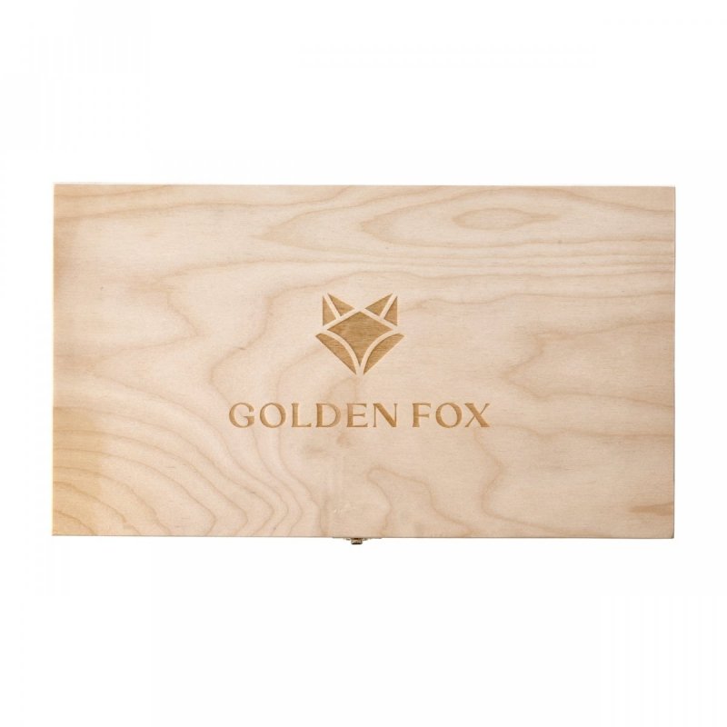 Szklanki do whisky Golden Fox Fire Amber Dzik zdobione odlewanym elementem, bursztynowy natrysk 6 szt.