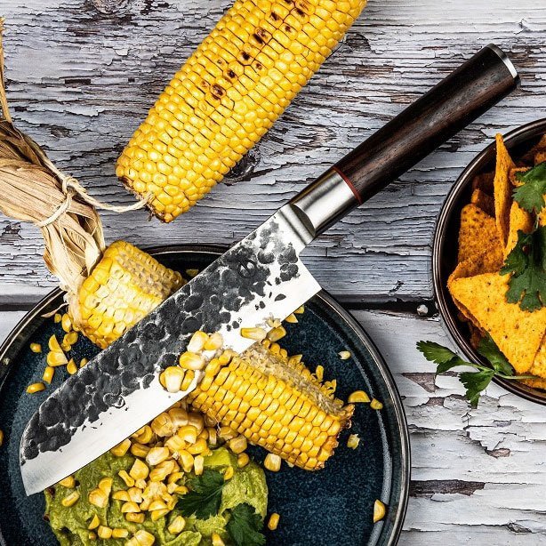 Nóż Santoku Forged Sebra 18 cm szefa kuchni drewno zebrano