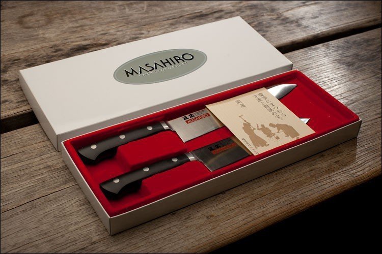 Zestaw 2 noży Masahiro MV-H 21/17 cm Chef i Santoku MBS-26