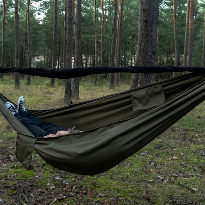 Hamak TigerWood kempingowy Bizon 3m z moskitierą oliwkowy