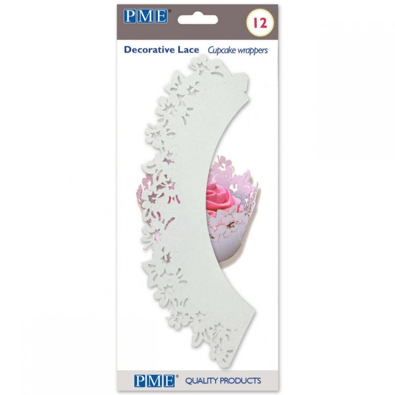 PME Koronkowe Osłonki Na Babeczki (12 Sztuk) 20.5 X 5 Cm Biały