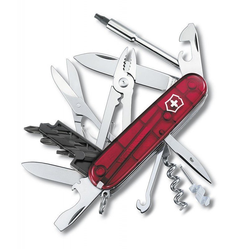 Scyzoryk Victorinox CyberTool 34 - 32 funkcje, z korkociągiem, otwieraczem do puszek, nożyczkami, stal nierdzewna - Do techników - 91 mm