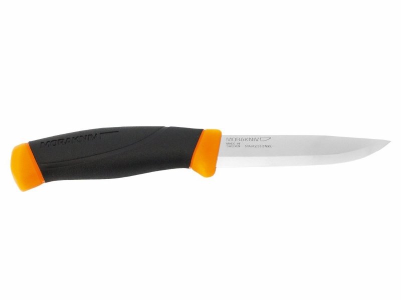 Nóż Mora Companion F Pomarańczowy - Stal nierdzewna Sandvik, ergonomiczna rękojeść, z pochewką - 100 mm - Morakniv
