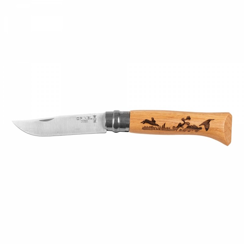 Nóż Opinel 8 inox dąb seria Animal - zając