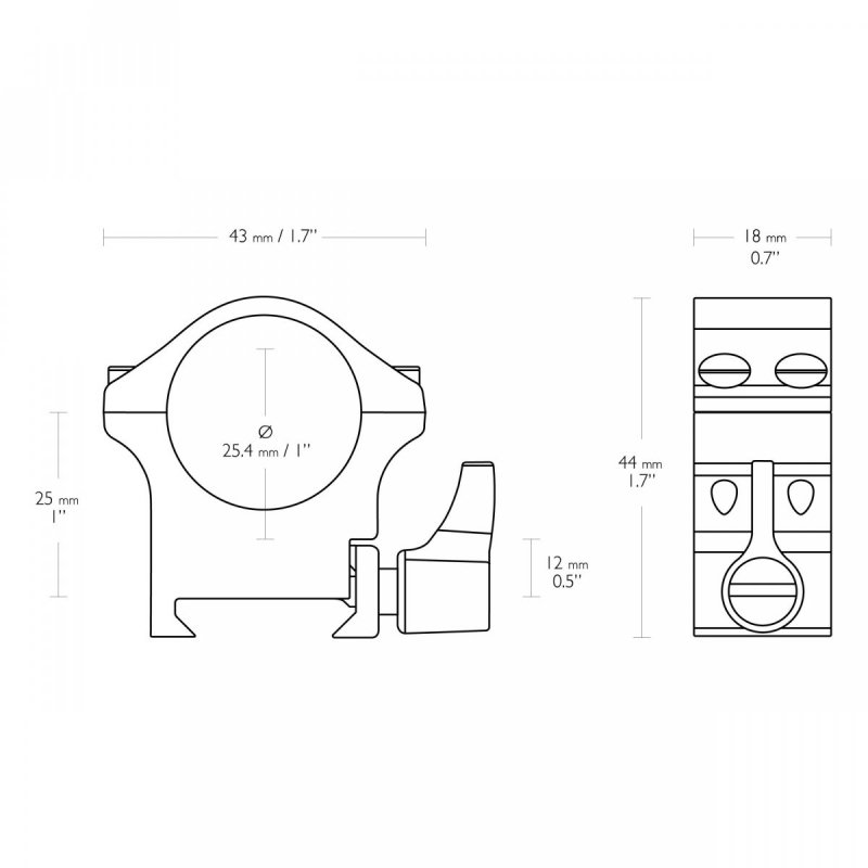 Montaż lunety Hawke Professional Steel średni 1" Weaver