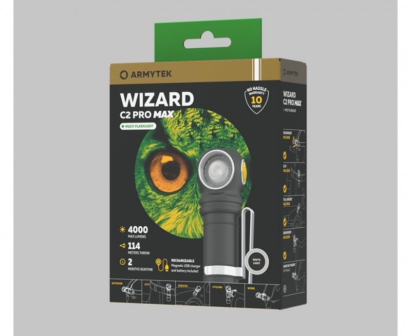 Latarka Armytek Wizard C2 Pro Max Magnet USB White