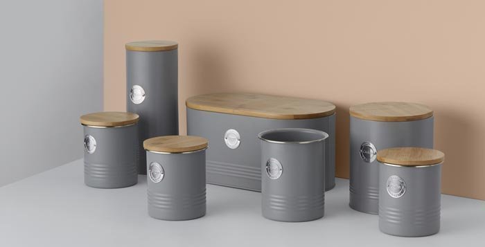 TYP-  Pojemnik na narzędzia kuchenne,szary, Living