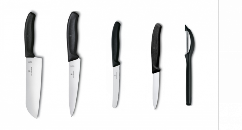 Zestaw 4 noży + obieraczka Victorinox