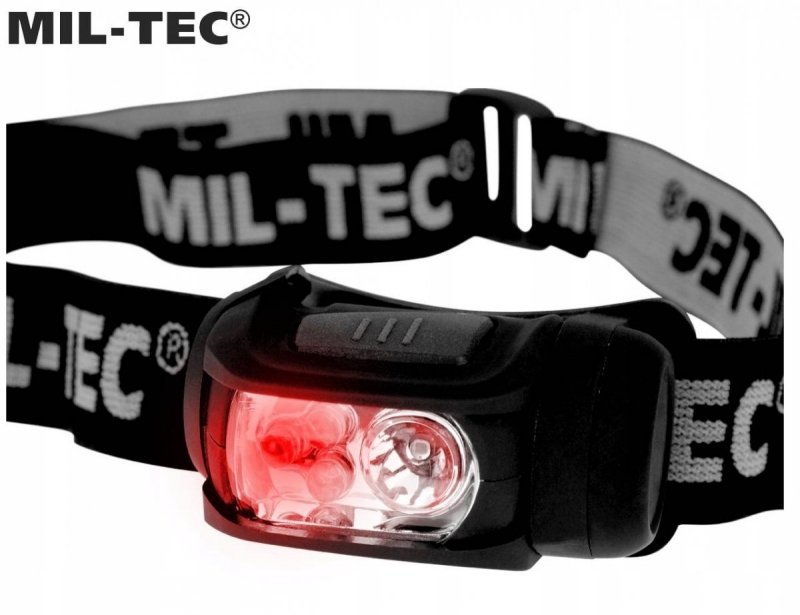 LATARKA CZOŁÓWKA Molle 4 kolory LED czarna Mil-Tec