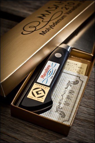 Nóż Masahiro BWH Santoku 17 cm black pakkawood MBS-26