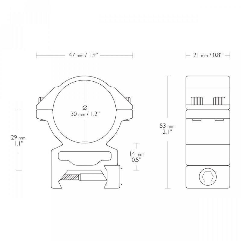 Montaż lunety Hawke Match 30 mm wysoki Weaver