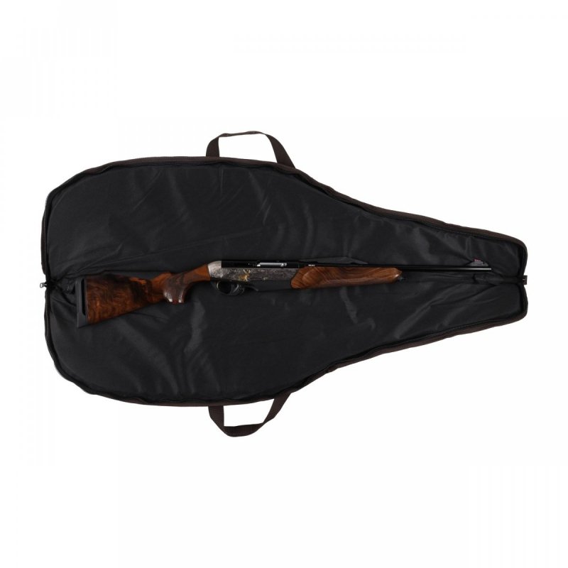 Pokrowiec na broń LPZKAM 01 1,25m, kolor kamuflaż leśny/zamsz brąz, haft głowa jelenia beż