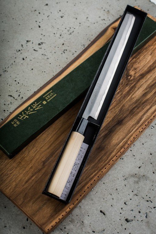 Nóż Masahiro Bessen Takohiki 24 cm jednostronny sushi stal