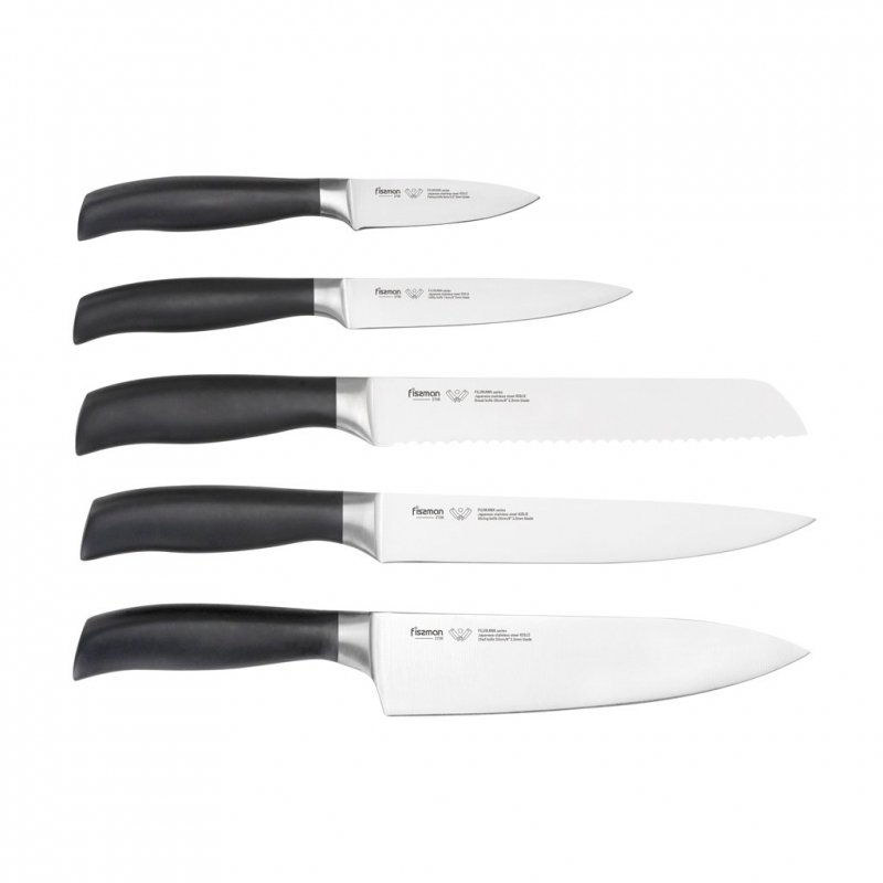Fissman Fujikawa Zestaw 5 Noży Kuchennych w Bloku, uniwersalny Zestaw