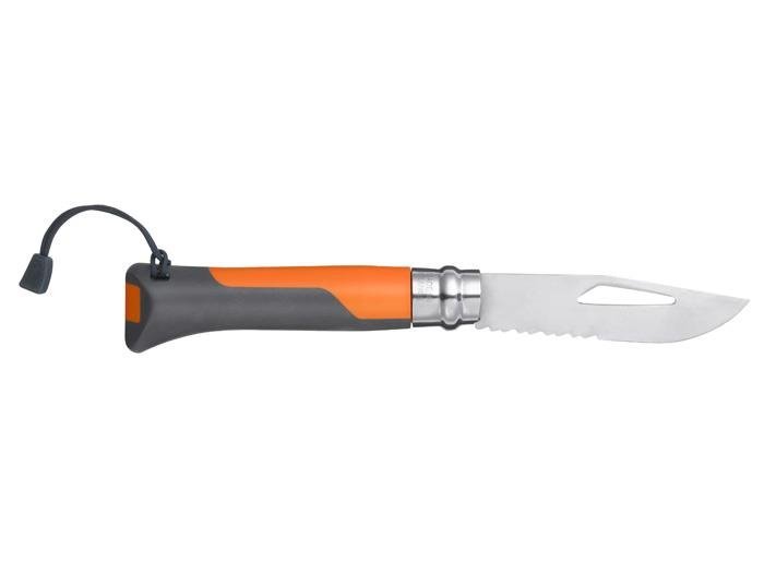 Nóż Opinel Outdoor Orange 08 8,5 cm gwizdek 110dB