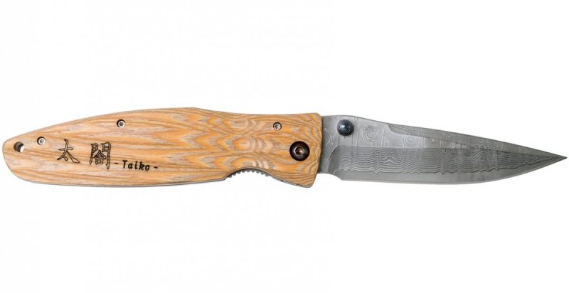 Nóż składany Mcusta Sengoku Yellow Pakka Damascus