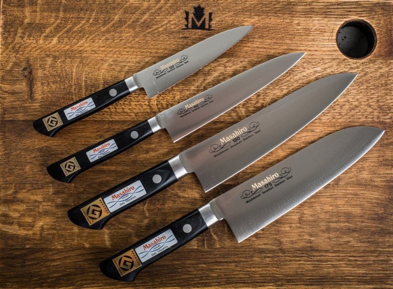 Nóż Masahiro BWH Santoku 17 cm black pakkawood MBS-26