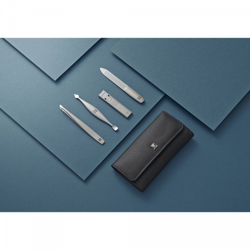 Zestaw Podróżny - Czarne Skórzane Etui, 4 Elementy Twinox Zwilling