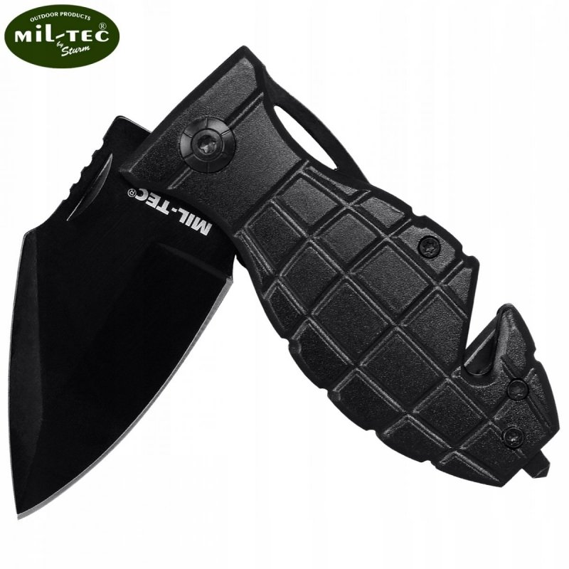 NÓŻ Ratowniczy MilTec Rescue Granat Składany Czarny