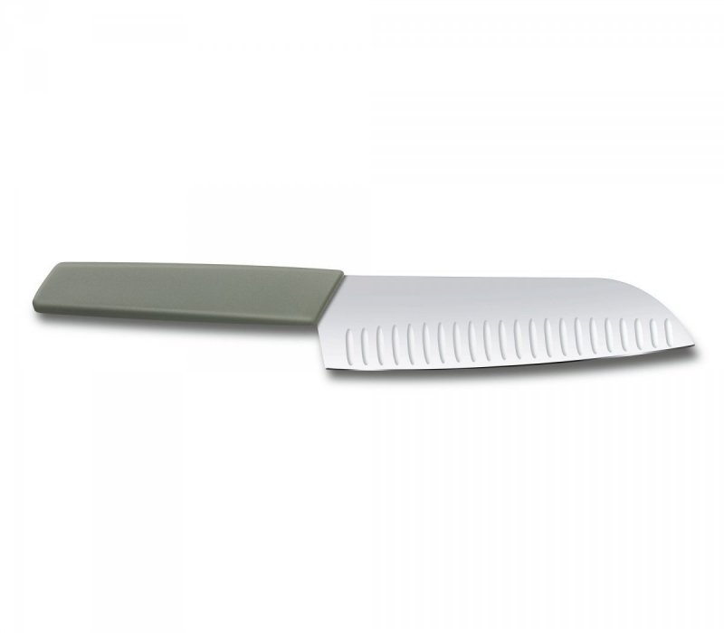 Nóż Santoku, ostrze ryflowane, 17 cm, oliwkowy VICTORINOX 6.9056.17K6B