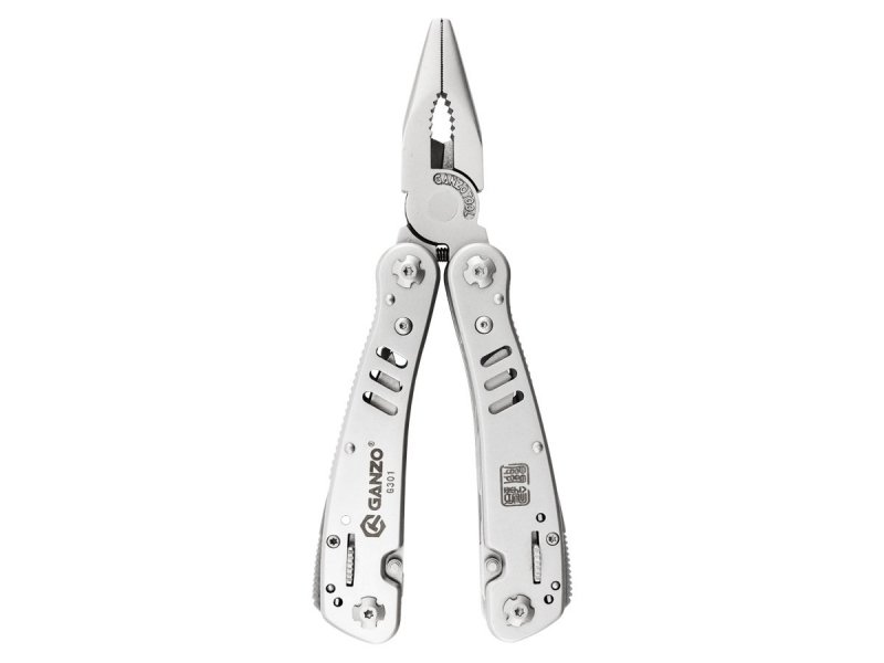 Narzedzie wielofunkcyjne multitool Ganzo G301 - Blokowane ostrze, nożyczki, piła, otwieracz do butelek - Do survivalu, stal nierdzewna - 11 cm - Ganzo