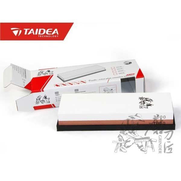 Ostrzałka kamienna Taidea TG6310 - Dwustronna gradacja 1000/3000, prowadnica do kąta, do noży kuchennych i narzędzi - 27 mm - Taidea