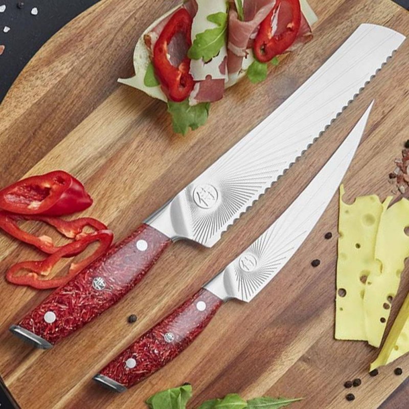 Nóż Dellinger SANDVIK NOTHERN SUN Bread 200 mm [K-H203] Red